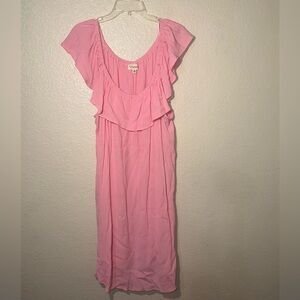 Pink Ruffle Dress Women’s 3X Flowy Cottagecore Feminine Summer